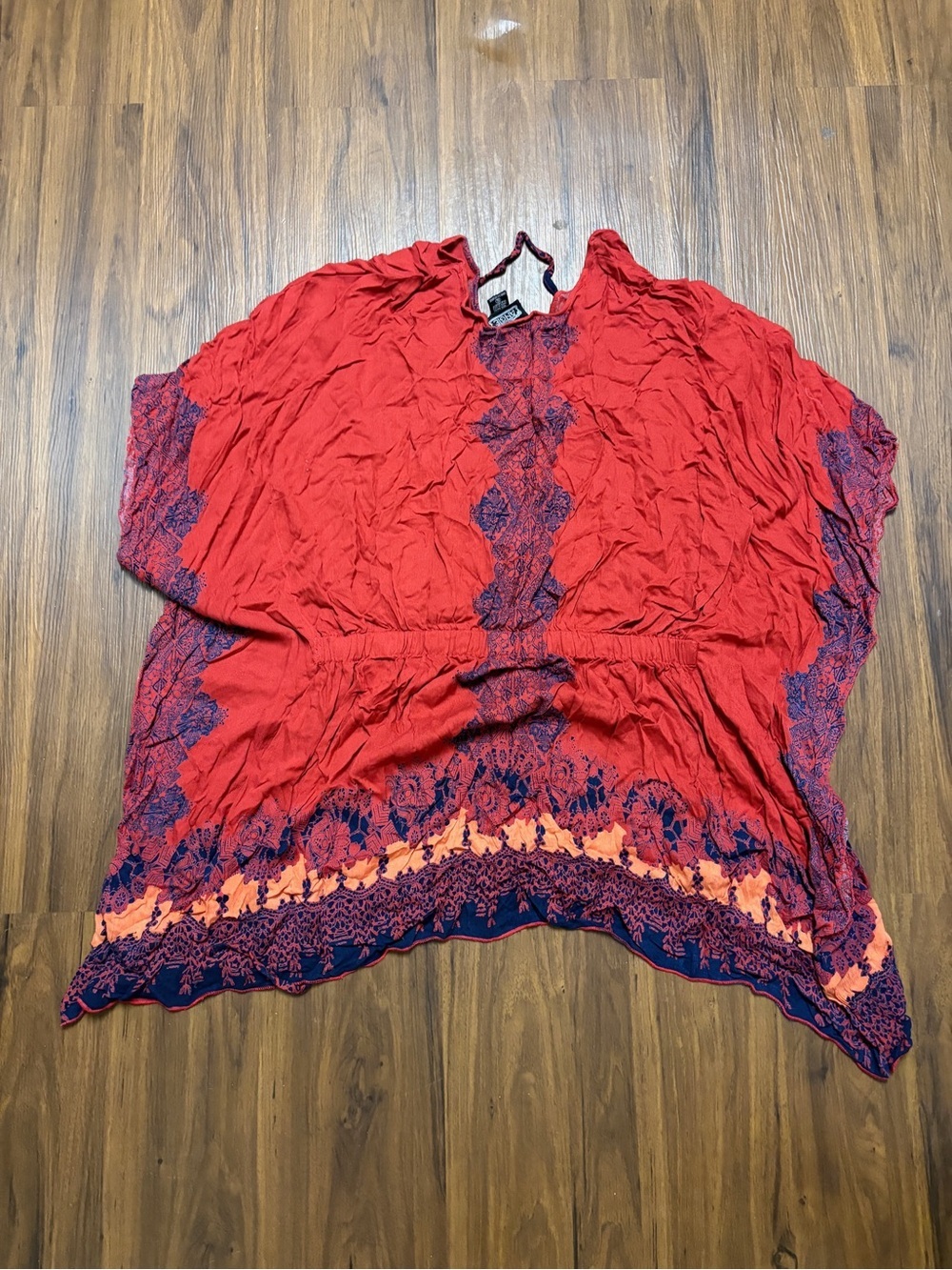 Angie Red Embroidered Boho Tunic Top - Picture 2 of 5